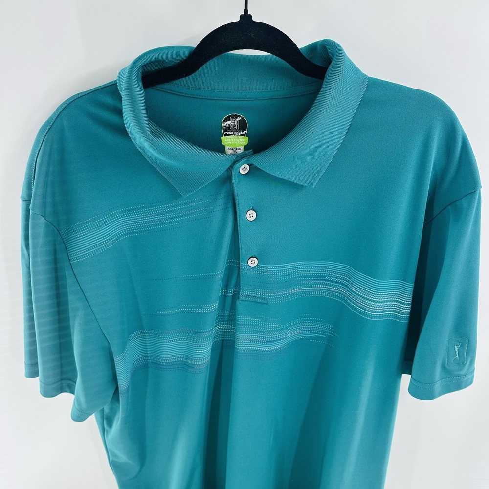 PGA Tour Golf Shirt Mens 2XL Green Pro Series‎ Performance Short Sleeve Graphic